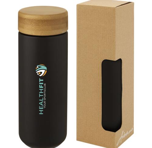 Lumi 300 ml ceramic tumbler with bamboo lid