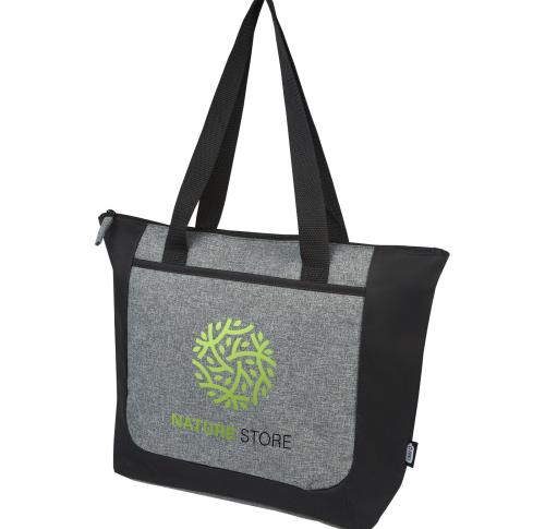 Recycled Zippered Tote Bag Two-tone 15L Reclaim GRS Black
