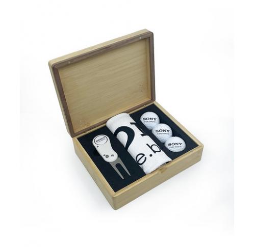 HINGED MAGNETIC BAMBOO FLIX LITE GOLF PRESENTATION BOX