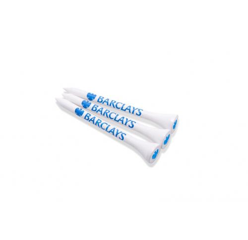 70MM WHITE BAMBOO GOLF TEES PRINTED 3 COLOURS IN THE CUP AND 3 COLOURS ON THE SHANK