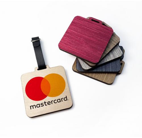 SQUARE WOODEN PLY GOLF BAG TAG