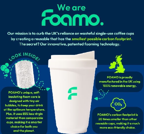 Eco Friendly Coffee Cup 540ml Made In The UK Foamo