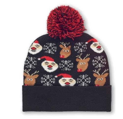 Custom Knitted Christmas Santa Reindeer Bobble Hats