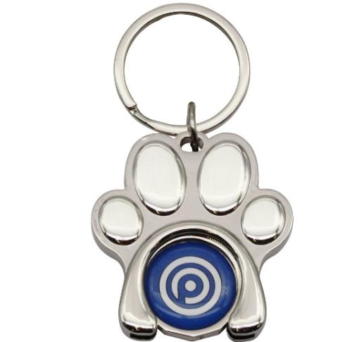 Customised Paw Shaped Trolley Coin Holder Key Ring
