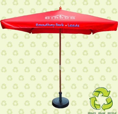 Custom Printed 2m Square Wooden Parasol ECO