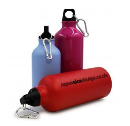 Pantone Matched Aluminium Sports Water Bottles With Carabiner