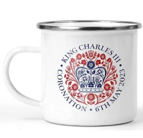 King Charles III Coronation Commemorative Enamel Camping Mug