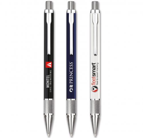 Premium Push Action Ballpen In Matt Laquer - Branded Logo