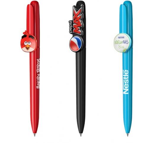 Plastic Pen With Bespoke Logo Shaped Clip