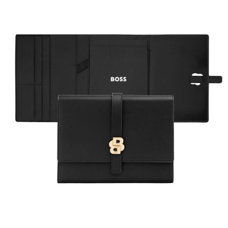 Hugo Boss Folder A5 Double B Black & Gold