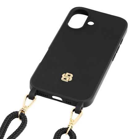 Hugo Boss Case for iPhone 16 Double B Black & Gold