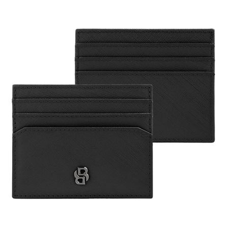 Hugo Boss Card holder Double B Saffiano Black