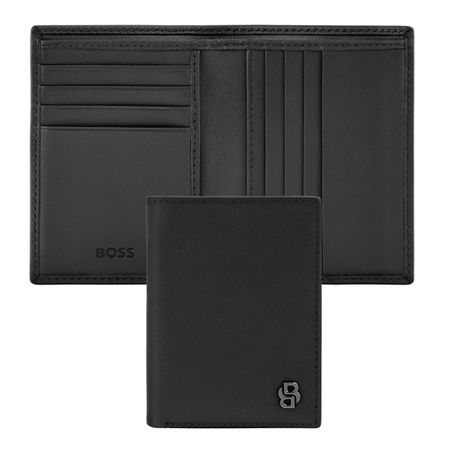 Hugo Boss Folding card holder Double B Saffiano Black