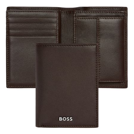 Hugo Boss Card holder with flap and money pocket Classic Smooth Brown