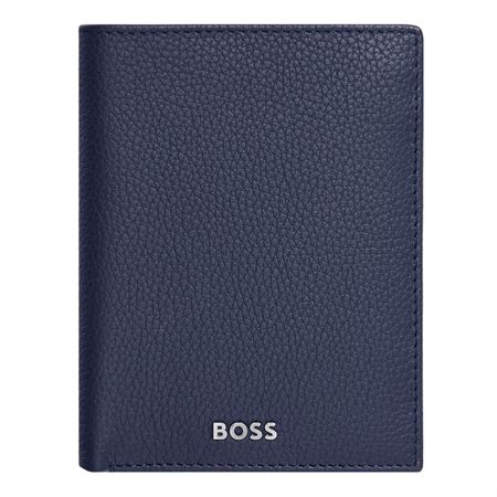 Hugo Boss Card holder with flap and money pocket Classic Grained Navy
