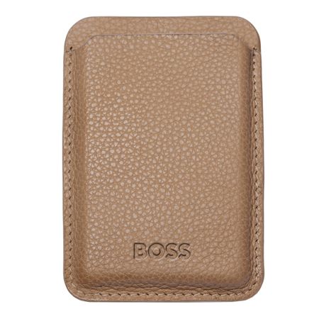 Hugo Boss Card holder with Magnet Mobile Classic Grained Camel