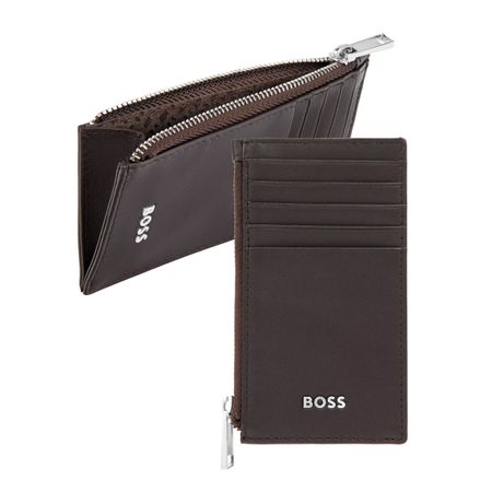 Hugo Boss Card holder zip Classic Smooth Brown