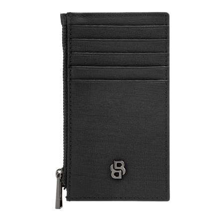 Hugo Boss Card holder zip Double B Saffiano Black