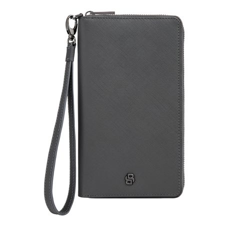 Hugo Boss Travel wallet Double B Saffiano Grey
