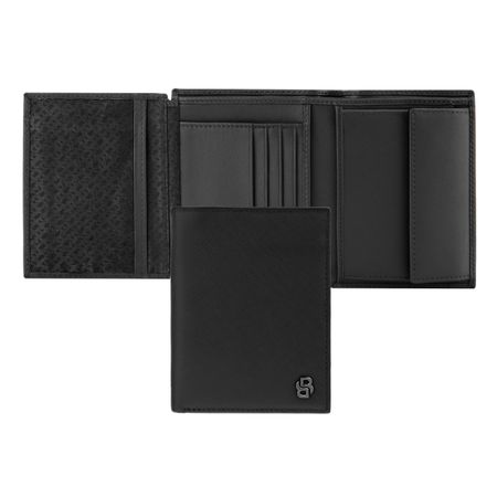Hugo Boss Money wallet with flap Double B Saffiano Black