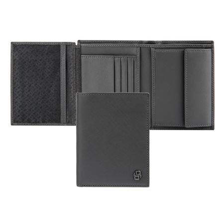 Hugo Boss Money wallet with flap Double B Saffiano Grey