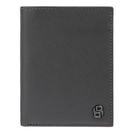Hugo Boss Money wallet with flap Double B Saffiano Grey