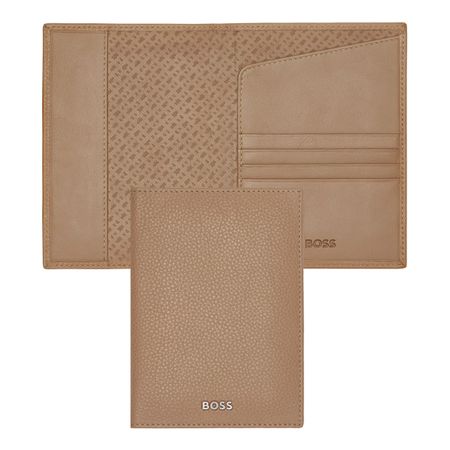 Hugo Boss Passport holder Classic Grained Camel