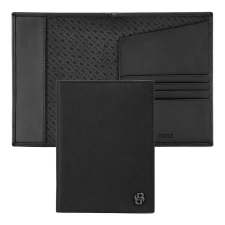 Hugo Boss Passport holder Double B Saffiano Black