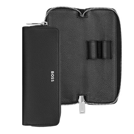 Hugo Boss Zipped double pen case Classic Grained Black
