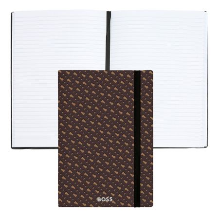 Hugo Boss Notebook A5 Monogram Camel Lined
