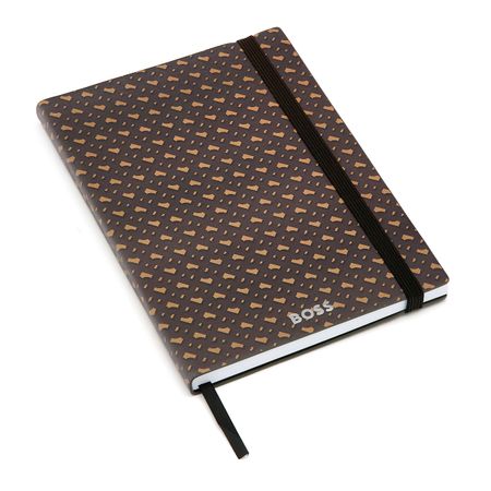 Hugo Boss Notebook A5 Monogram Camel Lined