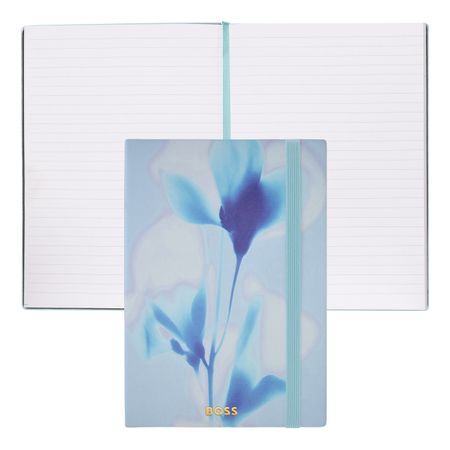 Hugo Boss Notebook A5 Holographic Flower Light Blue Lined