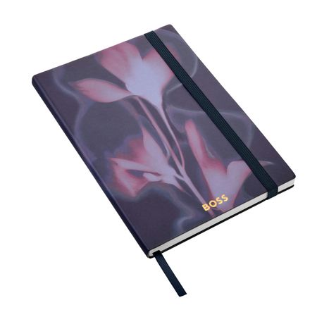 Hugo Boss Notebook A5 Holographic Flower Navy Lined