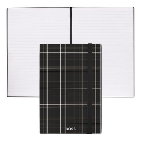Hugo Boss Notebook A5 Checkered Black Lined