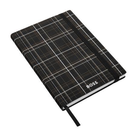 Hugo Boss Notebook A5 Checkered Black Lined