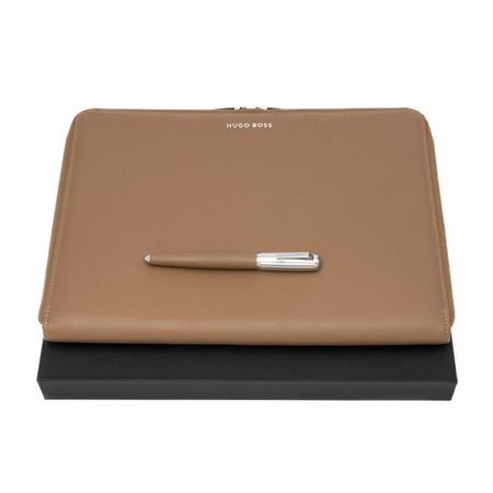 Hugo Boss Set Iconic Pebbled Camel (fountain pen & conference folder A4)