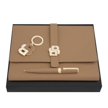 Hugo Boss Set HUGO BOSS Camel (ballpoint pen, folder A5 & key ring)