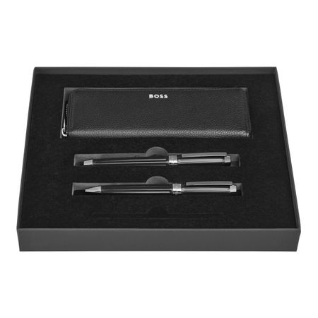 Hugo Boss Set HUGO BOSS Black (ballpoint pen, fountain pen & case)