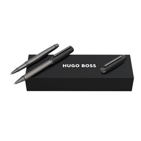 Hugo Boss Set Pace Black & Gun (ballpoint pen & rollerball pen)