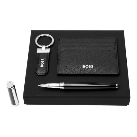 Hugo Boss Set HUGO BOSS Black (rollerball pen, key ring & card holder)
