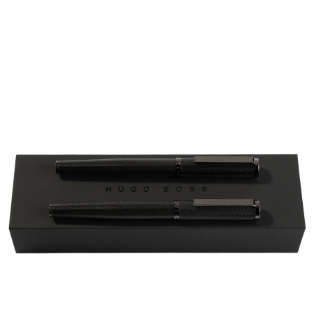Hugo Boss Set Formation Herringbone Gun (rollerball pen & fountain pen)