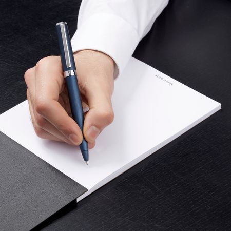 Hugo Boss Ballpoint pen Gear Brushed Navy