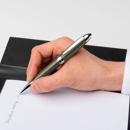 Hugo Boss Ballpoint pen Icon Kaki/Chrome