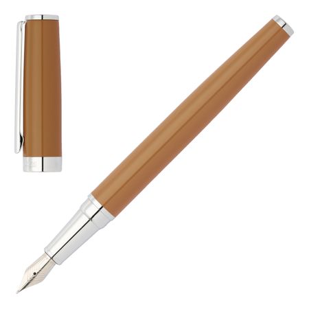 Hugo Boss Fountain pen Gear Icon Camel