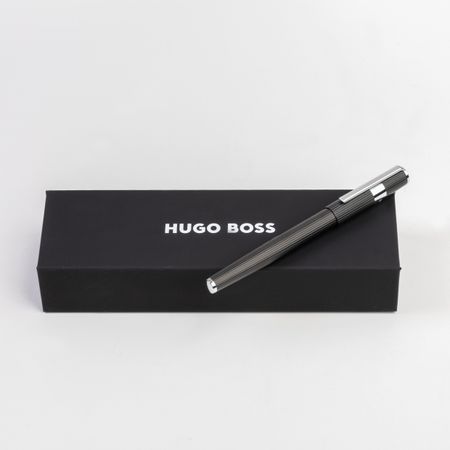 Hugo Boss Fountain pen Gear Pinstripe Black / Chrome
