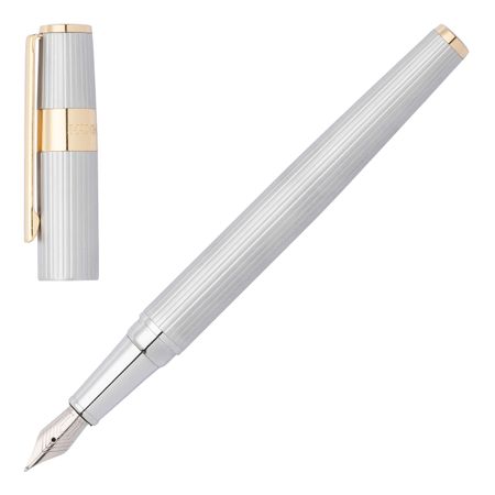 Hugo Boss Fountain pen Gear Pinstripe Silver / Gold