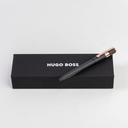 Hugo Boss Ballpoint pen Gear Pinstripe Black / Rosegold