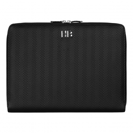 Hugo Boss Conference folder zip A4 Herringbone Black