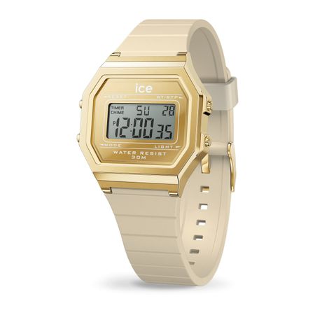Ice-Watch ICE digit retro-Metal gold mirror-Almond skin-Small