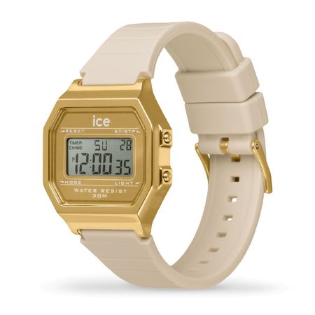 Ice-Watch ICE digit retro-Metal gold mirror-Almond skin-Small